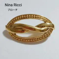 NinaRicci　ニナリッチ　ゴールドカラー　ブローチ　コスチュームジュエリー