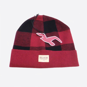 ★SALE★Hollister/ホリスター★ブロックチェックニットビーニー (Red/Black)