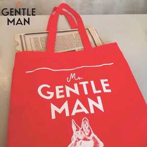 MR.GENTLEMAN / ミスタージェントルマン MR.TOTE BAG / トートバッグ　赤 犬柄　シェパード マザーズバッグ　コットン