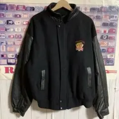 90s CANADA SportsWear袖レザースタジャンバーシティジャケット