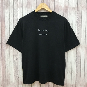 アクネ ストゥディオズ Acne Studios Tシャツ 半袖 クルーネック ブロークンロゴ ブラック 黒 S メンズ