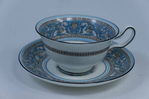 ウェッジウッド フロレンティーン ターコイズ カップ&ソーサー (ピオニー) Wedgwood FLORENTINE TURQUOISE 緑壺