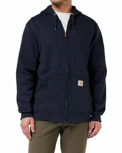 CARHARTT (カーハート) US 無地 パーカー フードジップ (K122) Loose Fit Midwaight Full Zip Sweatshirt Heather Navy ネイビー (XL)