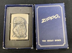 【5AＨ平09013F】1円スタート★ZIPPO★ジッポ★ライター★インディアン★メタル貼り★1993年製★火花未確認★アンティーク★煙草