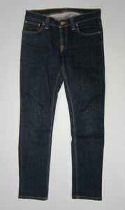 Nudie Jeans ヌーディージーンズ TIGHT LONG JOHN テーパード ストレッチデニム W28L32 革パッチ tapered stretch denim pants jeans