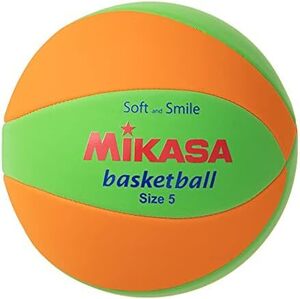 スマイルバスケットボール MIKASA 5号向けマシン縫い ライトグリーンオレンジ STPEB5-LGO 推奨内圧0.200.25