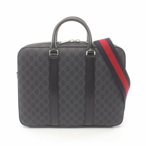 グッチ GGスプリーム ブランドオフ GUCCI PVCコーティングキャンバス ブリーフケース GGスプリームキャンバス