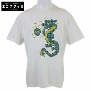 LOUIS VUITTON ルイヴィトン 24SS HQY74W ドラゴンプリント ピクトグラム コットンTシャツ トップス L ホワイト メンズ