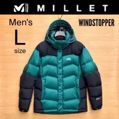 L ミレー ダウンジャケット WINDSTOPPER ダウンパーカ グリーン