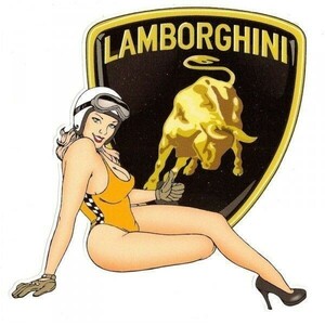 海外j 送料無料 ランボルギーニ ピンナップガール LAMBORGHINI L 150mm ステッカー