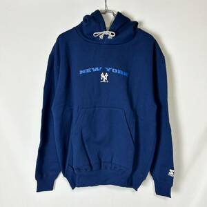 90s 美品 STARTER NEW YORK YANKEES MLB 1998 スターター ニューヨーク ヤンキース スウェット パーカー ネイビー XL相当