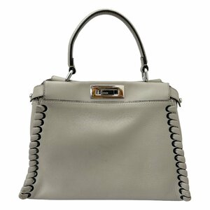 FENDI フェンディ 8BN290 ピーカブー ショルダーバッグ ハンドバッグ 2WAY グレー系 レザー レディース かばん 【中古】