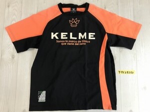 KELME ケルメ メンズ ロゴプリント シャカシャカ スポーツ 半袖Tシャツ M 黒オレンジ