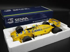 1:18 Minichamps ロータス ホンダ 99T モナコGP 初優勝 CAMEL ウェザリング A.セナ Senna #12 キャメル Lotus Senna 没後30年コレクション