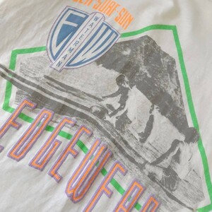 EDGE WEAR USA製 80年代 90年代 Vintage シングルステッチ フロッキープリント WATER MAN サーフィン 半袖Tシャツ 海外輸入 古着