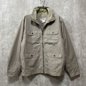 STUNT SPORTS ビンテージナイロンジャケット　90s レトロデザイン　古着　メンズ　vintage フルジップジャケット　JKT ベージュ　lサイズ