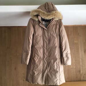 即決 美品　BURBERRY LONDON バーバリーロンドン 　ファー　ロング　ダウン コート 裏地ノバチェック38 TM