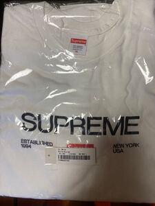 Supreme Est.1994 Tee White Red XL 21aw 2021年 白 赤 ホワイト レッド エスト 1994年 ボックスロゴ 新品 シュプリーム XL Tシャツ