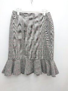 ◇ ◎ ●未使用● Laura Ashley タグ付 定価1.5万円 チェック 膝丈 フレア スカート サイズ36 グレー ピンク レディース P