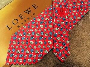 ★並品★4R01697【LOEWE】ロエベ「テントウムシ 昆虫 柄」ネクタイ