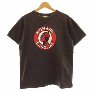 ジョーマッコイ JOE McCOY BALL PARK KNIT WEAR Tシャツ カットソー 半袖 インディアン プリント 42 XS 茶 ブラウン /KQ メンズ