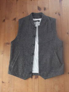 美品 GOLD ゴールド 東洋エンタープライズ 高級 ウール ツイード MODERN VINTAGE ベスト VEST ジレ グレー WOOL SOLID