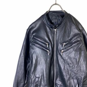 【レア】SHIMOKITAZAWA RINGO 下北沢リンゴ シングル レザー 本革 ライダースジャケット Mサイズ 黒 ブラック