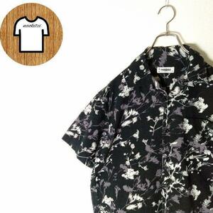 【U.P renoma 半袖総柄シャツ L オープンカラー 植物柄 A474