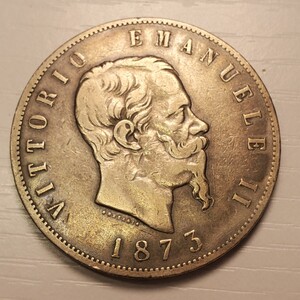 美品★イタリア大型 銀貨★1873年24.8g