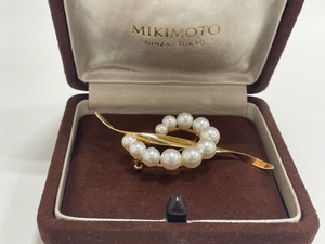 MS3453A MIKIMOTO K18 ブローチ 約7.6g アコヤ 本真珠 パール ジュエリー ミキモト 