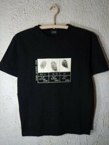 to6409　レア　TAKEO KIKUCHI　タケオ　キクチ　日本製　半袖　tシャツ　ユニーク　指紋　デザイン　人気　vintage　ビンテージ　送料格安