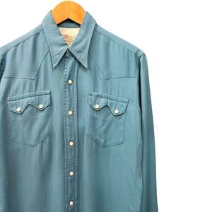 50s ビンテージ リーバイス ショートホーン レーヨン ウェスタンシャツ L位 50年代 ヴィンテージ LEVIS vintage ティファニーブルー