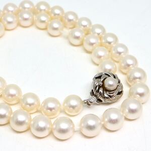 1円〜!!▲アコヤ本真珠ネックレス▲D 約39.9g 約41.5cm 約8.0mm珠 パール pearl necklace jewelry プリンセス DE0/DH0 C80