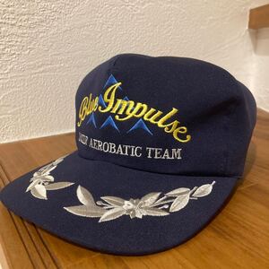 即決★送料無料 新品★ 航空自衛隊Blue Impulseブルーインパルス刺繍アポロCAPキャップL帽子オールド アクロバティック チームNAVY 紺