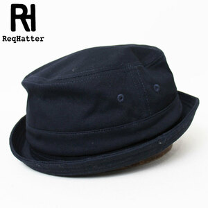 新品 ReqHatter コットン ポークパイハット フリーサイズ ネイビー