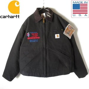 新品 00s USA製 carhartt J01 BLK デトロイト ジャケット 黒 48R カーハート 企業物 アメリカ製 ビンテージ デッドストック D150-18-0131Z