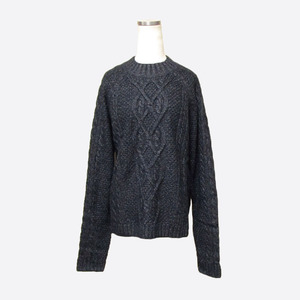 ★SALE★Abercrombie & Fitch/アバクロ★ケーブルニットハイネック (Navy/L)