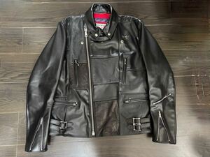 極美品 サイズ44 COMME des GARCONS X LEWIS LEATHERS コムデギャルソン x ルイスレザー パッチワークライトニング