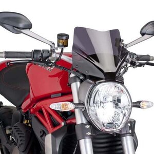 在庫あり Puig 7013F スクリーン バイザー DUCATI MONSTER1200 / MONSTER821 (14-21) [ダークスモーク/ロング] プーチ NEW GENERATION