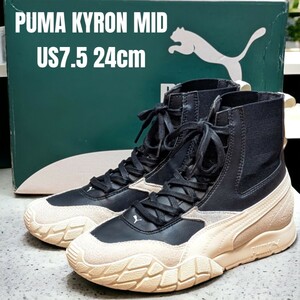 PUMA KYRON MID プーマ カイロン ミッド 24cm ブラック　ハイカットスニーカー　PUMAスニーカー　サイドゴア　レディーススニーカー