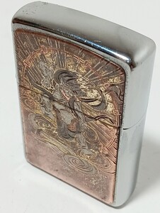 1円【現状品】Zippo ジッポー ライター オイルライター　雷神　喫煙具