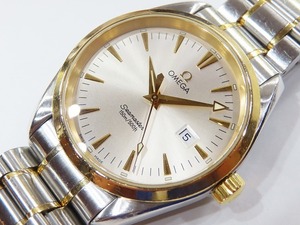 ★OMEGA/オメガ シーマスター アクアテラ SS×1 K18YG金無垢コンビ クオーツ 150ｍ Ref.2317.30 Cal.1538搭載 メンズ 箱付 現状中古品★