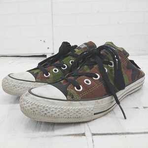 ◇ converse コンバース ALL STAR 迷彩 カモフラ スニーカー シューズ サイズ 24.5cm カーキ ブラウン レディース E