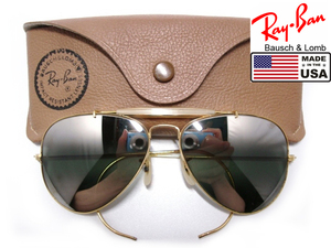 美品Vintage B&L RayBan OUTDOORSMAN G31DMシルバーミラMirrorボシュロムBLパイロットUSAドライビングDrivingゴールドMETALアメリカ製 米国