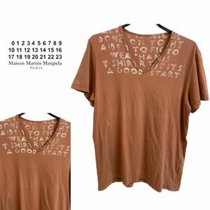 MAISON MARTIN MARGIELA PARIS メゾン マルタンマルジェラ パリス 初期 1999AW ITALY製 エイズTシャツ 茶(テラコッタ) × 白 アーカイブ