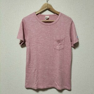 ☆Campion 復刻 50-60s ランタグ Tシャツ コットン ポケT 無地 目あり 半袖 トップス カットソー ランナーズタグ チャンピオン 古着 USED