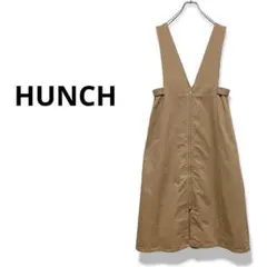 HUNCH ジャンパースカート　サロペット　Ｖネック　ベージュ