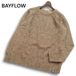 BAYFLOW ベイフロー 秋冬 ウール混★クルーネック ニット セーター Sz.3　メンズ　C4T10424_B#K