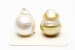 南洋白蝶真珠パールルース　両穴　2ピース　18×15mm　マルチカラー
