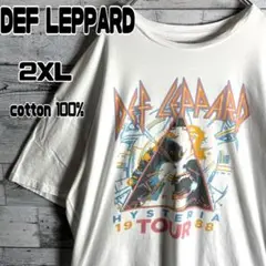 DEF LEPPARD　デフレパード　Tシャツ　2XL　HYSTERIA　白T